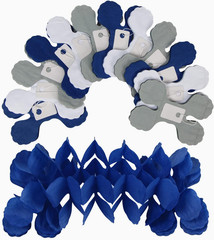 Navy-Blue White-Silver Party-Decorations Streamers Garland – 12Pcs Royal Graduat