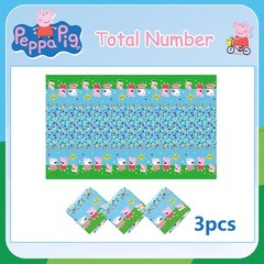 3Pcs Peppa Pig Disposable Plastic Tablecloth Kids Birthday Party Table Cover NEW