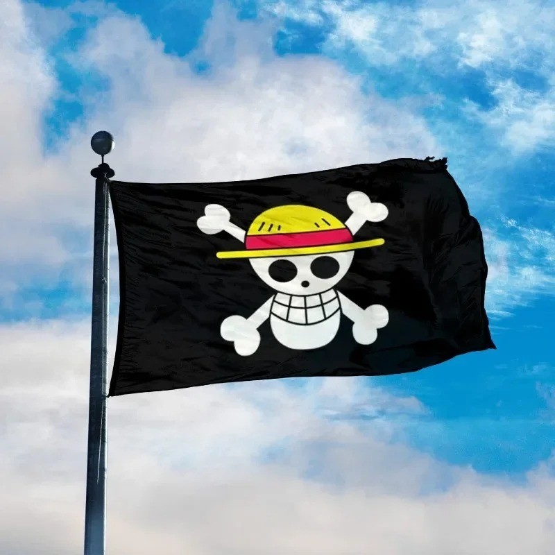 3×5 Ft One Piece Luffy’s Straw Hat Pirate Flag High Quality Polyester Banner