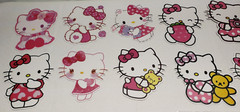 12 Hello Kitty Hanging Birthday Cut-out Party Decorations with Swirls
