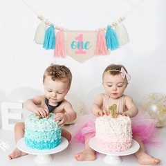 1st Boy High Chair Banner – Blush Pink 1st Girl High Chair Banner,Floral Firs…