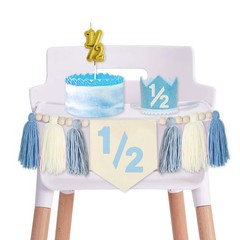1/2 Birthday Boy Half Birthday Decorations High Chair Banner, 6 Month Tassel …