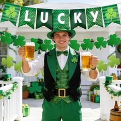 Banner Green St Patricks Day Decorations 1 inch x 1 inch, style.2