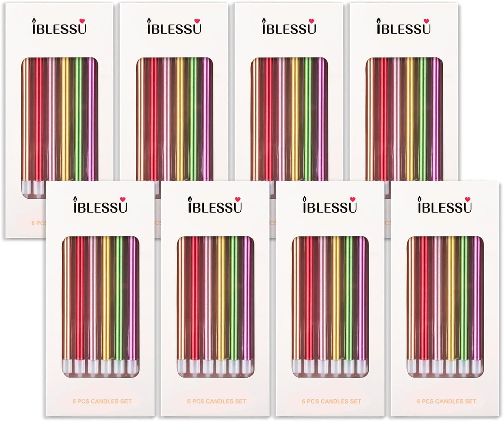 48 Pcs Birthday Candles – Long Candles, Cake Tall Colorful