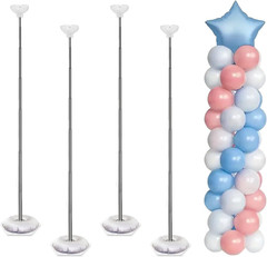 Balloon Column Stand Kit, Set of 4 – 7Ft Height Adjustable Balloon Arch Stand Ki