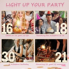 Decorative Led Light Up Numbers, 16th Birthday Decorations White