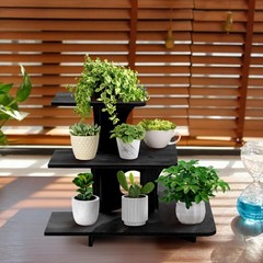 L-Shape 3-Tier Retail Table Display Corner Stand Wood Multi-Purpose Display Rack