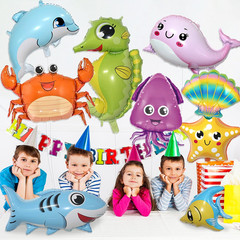 9 Pcs Sea Animal Balloons, under the Sea Decorations, Creature Shark Dolphin Wha