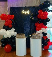Red and Black Balloon Arch Kit 140pcs Garland for Birthday, Graduation, Party