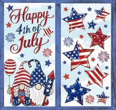 6 Sheets Patriotic Window Clings Happy 4th of July Window Decal USA Gnome Star