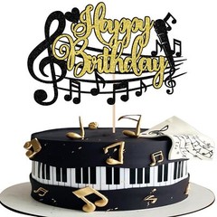 Happy Birthday Music Note Cake Topper Birthday Party Cake Decorations