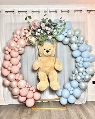 Double Pastel Blue Balloons Different Size 115Pcs 5/10/12/18 Inch Macaron Lig…