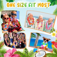 400 Counts Hawaiian Leis Necklace Bulk Tropical Luau Decorations Flower Lei C…