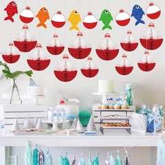 13PCS Gone Fishing Party Decorations for Ofishally Birthday, Bobber Paper Han…