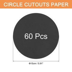 Black Circle Paper Cutouts 6 Inch Round Cardstock 200gsm/75lb Decor 60 PCS