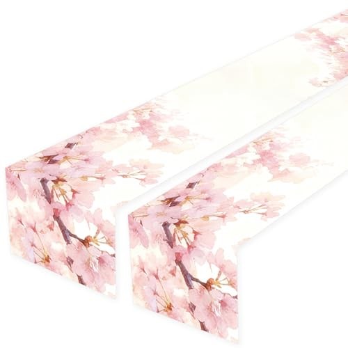 2Ct Cherry Blossom Party Table Runner – Japanese Spring Flowers Themed