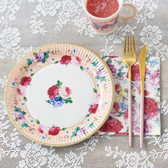 Talking Tables 50pcs Floral Afternoon Tea Party Decorations Mixed Colors