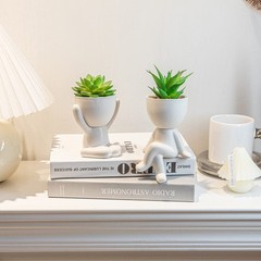 VENY TAYA 2 PCS Unique Artificial Plants A, Morden White Figurine (1 Pair)