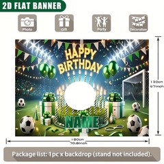 1pc 2D Football Star Theme Personalized Birthday Custom Poster Decoration❀