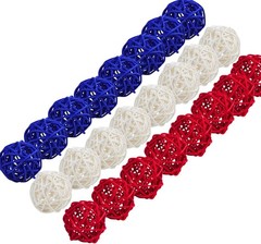 Elegant 24 Pcs Rattan Balls – Charming 4th of July & Memorial Day Decorations