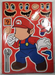 Super Mario Make-a-Face Stickers – 24-Piece DIY Set Luigi Peach Yoshi Wario