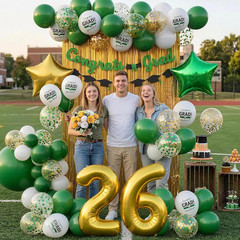 Green White Graduation Party Decorations, Green White 2026 Graduation Decoration