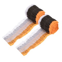 2Pcs Crepe Paper Streamers, 9.84ft Decoration Paper White, Orange,Black