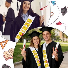 10 PCS Senior 2026 Softball Graduation Sashes White Class Sash Night Photo