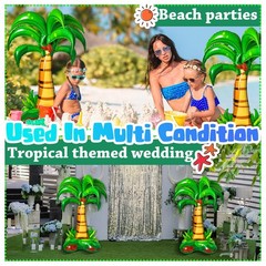 2 Pcs Inflatable Palm Trees 52 Inch Giant Blow up Palm Tree Hawaiian Party De…