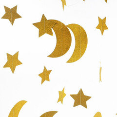 Glitter Gold Twinkle Stars Crescent Paper Garlands Hanging Decorations Honey Moo