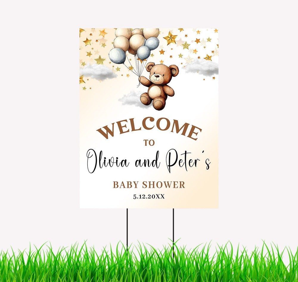 Personalized Baby Shower Welcome Sign, Yard Signs with Stakes Outdoor Lawn Signs