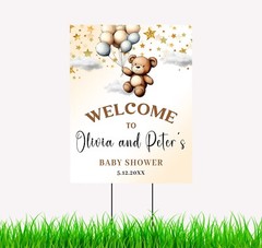 Personalized Baby Shower Welcome Sign, Yard Signs with Stakes Outdoor Lawn Signs