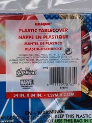 Marvel Avengers Plastic Disposable Tablecovering 54 in by 84 in birthday theme