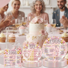 60Th Birthday Party Decorations – 96 Pcs Pink Rose Gold Happy 60 Years Old 1966
