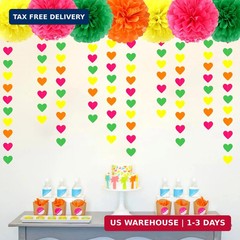 UV Neon Party Decorations Valentines-Day Heart-Garland – 52ft Glow in The Dark 8