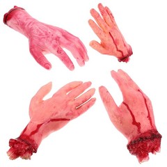 Halloween Scary Silicone Hand Props for Decor Use Lightweight Horror Design 4pcs