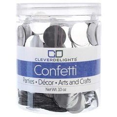 1″ Round Confetti – Metallic Silver – 10oz Bulk – Premium Large Circle Shiny …