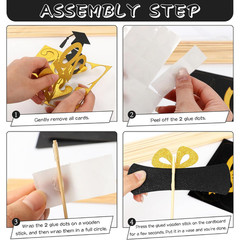6pcs Graduation Party Centerpiece Sticks Double Sided Class Of 2025 Table Decor