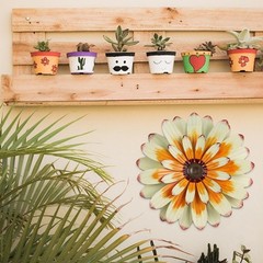 YEAHOME Metal Flower Wall Decor, 16″ Wall Art Hanging Decorations for Home Ba…