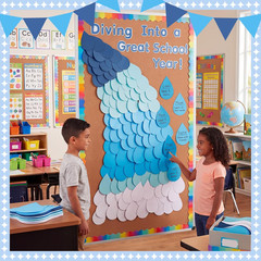 360 Pcs Raindrop Cutouts Paper 3.9 Inch White and Blue Die Cuts for DIY Craft Pr