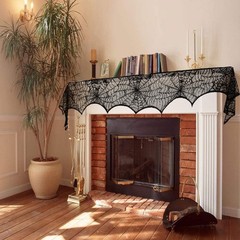Bufanda de telaraña para chimenea de Halloween, bufanda de telaraña de encaje