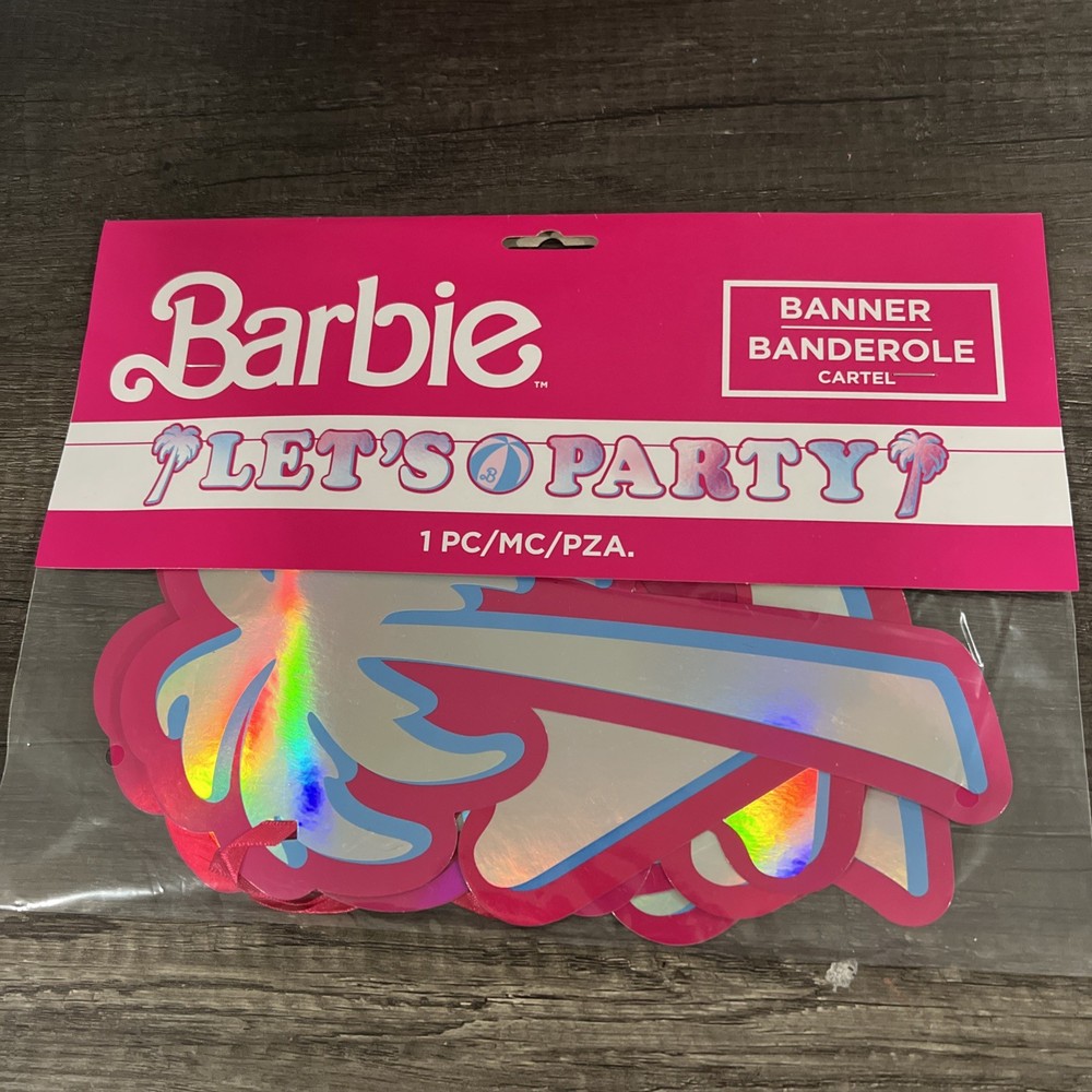12ft Barbie «Let’s Party» Matallic Banner