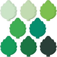200 Pcs Paper Leaf Cutouts 4 Inch Assorted Green Color Leaf Cut Outs Paper Leaf