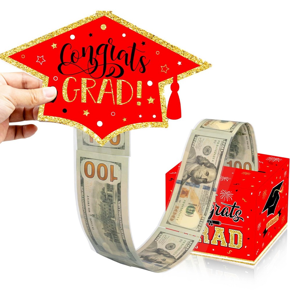 32 Pack Graduation Party DIY Money Box for Cash Set – Black Red Money DIY Cas…