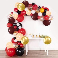 ZXSWEET Wizard School Balloons Party Decorations Red Golden Glitter Dot Circle