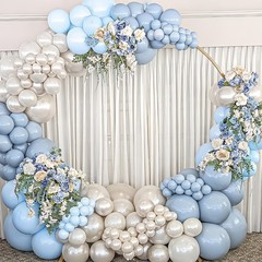 Dusty Blue Balloon Arch Kit Fathers Day Slate Light Pastel Blue Beige Cream S…