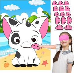 Moana Party Decorations Pin The Nose on Pig Game for Kids Moana…