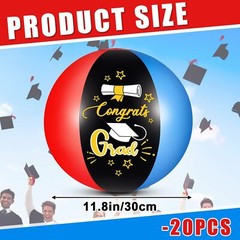 Leitee 20 Pieces Inflatable Graduation Beach Balls Class of 2024 Pool Ball