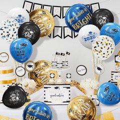 GuassLee Graduation Blue and Gold Balloons 2026 – Grad Latex Confetti Balloon…