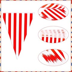 6 Pack Carnival Circus Party Decorations Striped Pennant Banner Red White